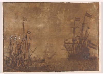 Hajók a kikötő fején alkotó: Willem van de Velde (I)