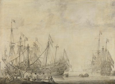 Hajók a csata után alkotó: Willem van de Velde (I)