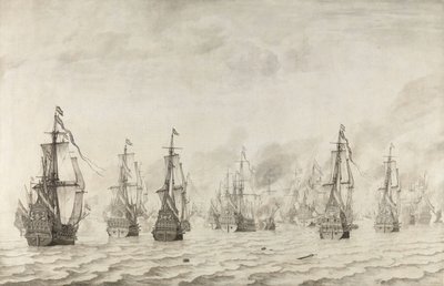 A dunkerque-i csata A spanyolok elleni haditengerészeti csata Dunkerque mellett, 1639. február 18 alkotó: Willem van de Velde (I)