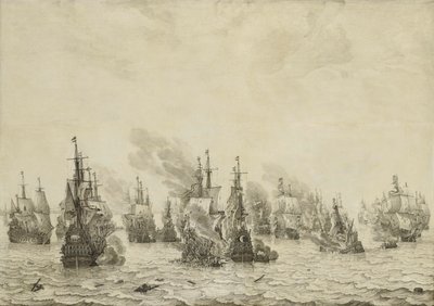 Livornói csata (Leghorn) A livornói tengeri csata, 1653. március 14.: Epizód az első angol-holland háborúból (1652-54) alkotó: Willem van de Velde (I)