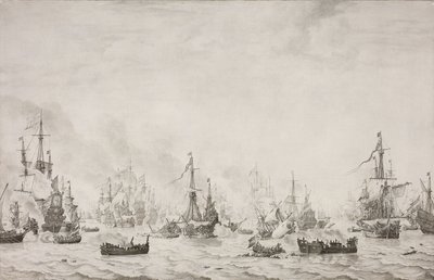 A Downs csatája A Downs-i csata a spanyol Armada ellen, 1639. október 21 alkotó: Willem van de Velde (I)