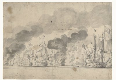 Lowestofti csata 1665. június 13-án alkotó: Willem van de Velde (I)