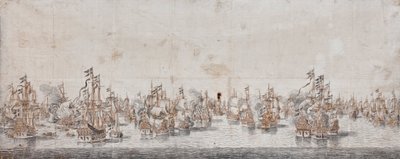 Fehmarn-i csata, 1650 körül (tinta és mosás papíron) alkotó: Willem van de Velde