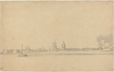 Kilátás egy holland városra (Delft?) alkotó: Willem van de Velde the Younger