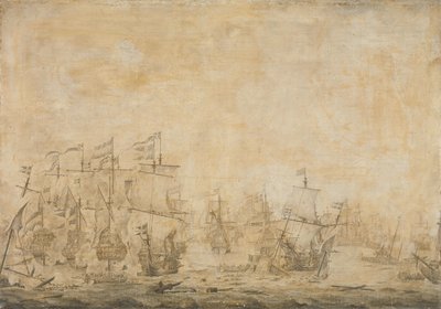 Csata a holland és a svéd flotta között alkotó: Willem van de the Elder Velde