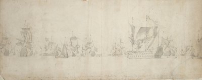 A holland flotta a haditanács után, 1665. augusztus 8-18. alkotó: Willem van de the Elder Velde
