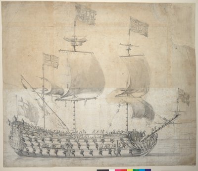 HMS Britannia (rajz) alkotó: Willem van de the Elder Velde