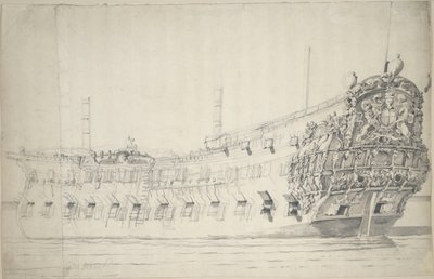 A "Monck" portréja, 1676 körül (grafit, mosás) alkotó: Willem van de the Elder Velde