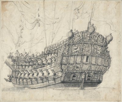 A "Tigris" portréja (1678), 1681 körül (grafit, szürke tus) alkotó: Willem van de the Elder Velde