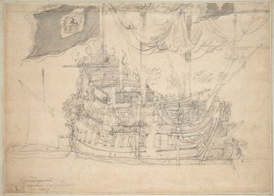A "Zeelandia" portréja, 1659 körül (grafit, szürke mosás) alkotó: Willem van de the Elder Velde