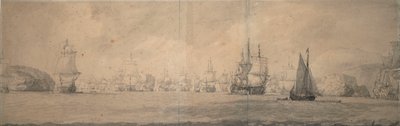 A holland indián hajók Bok op Raa (Bjaelkero) felé hajózva, 1665. augusztus 25-szeptember 4. alkotó: Willem van de the Elder Velde