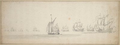 A holland flotta útban a skót partok felé alkotó: Willem van de the Elder Velde