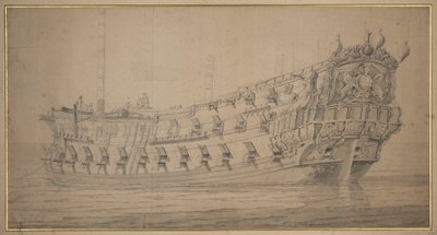 A "York", 1674 körül (grafit, szürke mosás) alkotó: Willem van de the Elder Velde