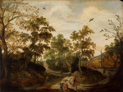 Kilátás egy falura alkotó: Willem van den Bundel