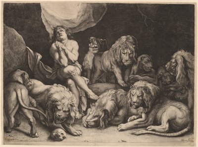 Daniel az Oroszlánok barlangjában alkotó: Willem van der Leeuw after Sir Peter Paul Rubens