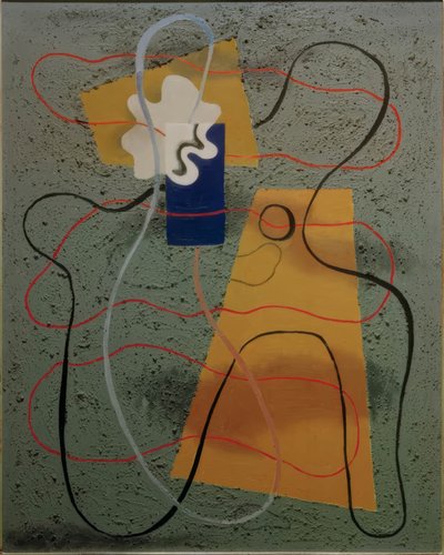 Kék kagyló alakú alkotó: Willi Baumeister