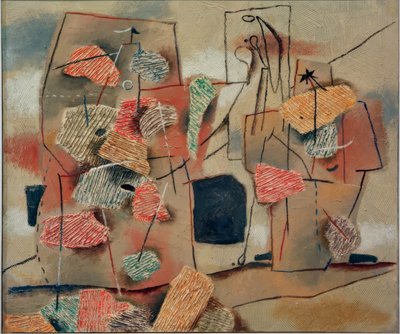 Két figura, fésűs alkotó: Willi Baumeister