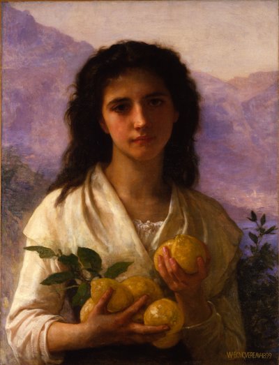 Lány, aki citromot tart alkotó: William-Adolphe Bouguereau