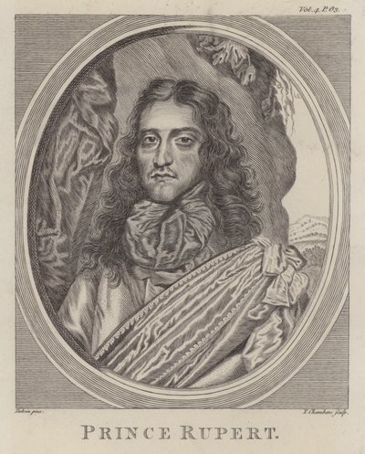 Rupert rajnai herceg, német katona, aki a királypárti oldalon harcolt az angol polgárháborúban (metszet) alkotó: William (after) Dobson