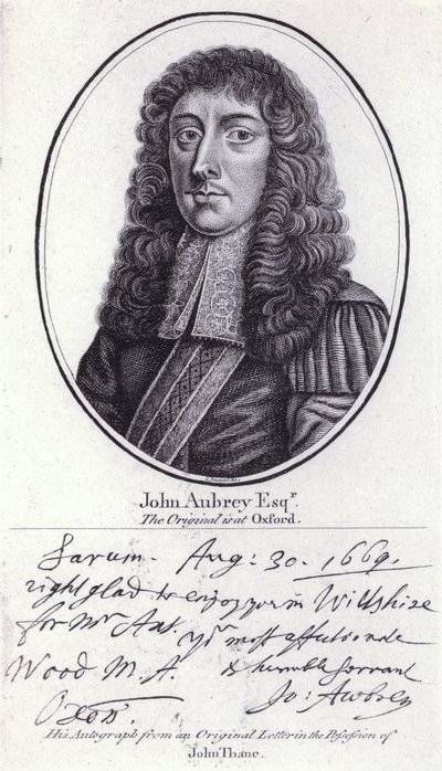 John Aubrey, angol antikvárius, természetfilozófus és író (metszet) alkotó: William (after) Faithorne