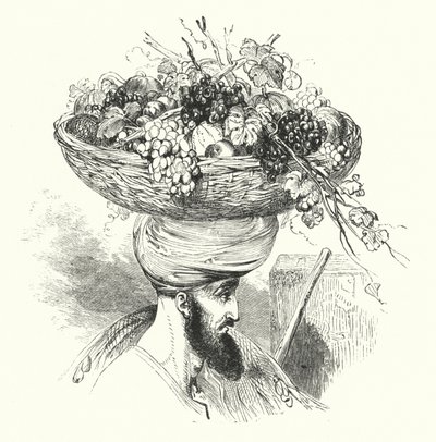 „A föld Abd-Allahja gyümölcskosárral (metszet) alkotó: William (after) Harvey