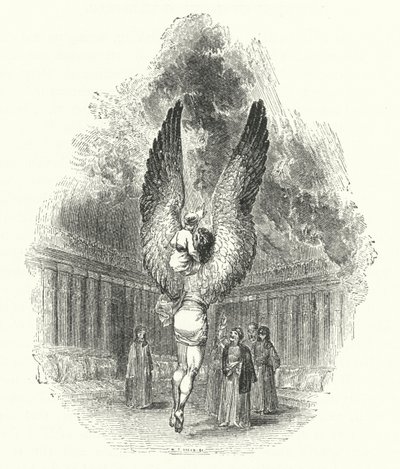 Hasan az Efreet Dahnash vállán (metszet) alkotó: William (after) Harvey