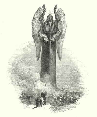 Az Efreet az oszlopban (metszet) alkotó: William (after) Harvey