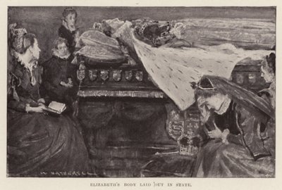 Erzsébet I. holttestének állami elhelyezése, pub. 1898 (litográfia) alkotó: William (after) Hatherell