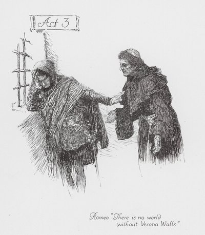 Shakespeare Rómeó és Júlia: Felvonás (litográfia) alkotó: William (after) Hatherell