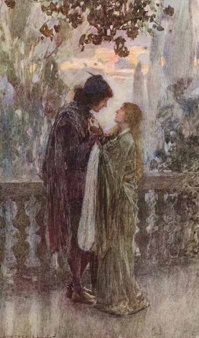 Shakespeare Rómeó és Júlia: felvonás, V. jelenet (színes litográfia) alkotó: William (after) Hatherell