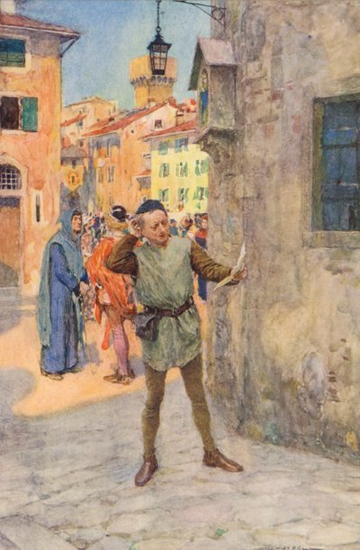 Shakespeare Rómeó és Júlia: felvonás II. jelenet (színes litográfia) alkotó: William (after) Hatherell