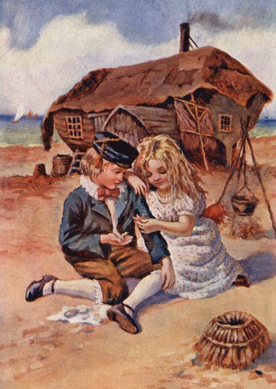 David Copperfield gyermekkora (színes litográfia) alkotó: William (after) Rainey
