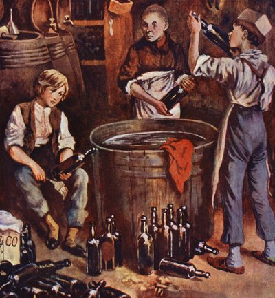 David Copperfield gyermekkora (színes litográfia) alkotó: William (after) Rainey