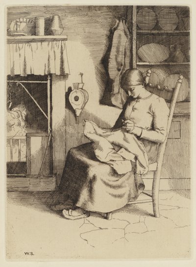 Bunyan zarándokának fejlődése: Irgalmasság a munkájában (rézkarc) alkotó: William (after) Strang