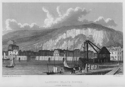 Leszállási hely, Dover, külső kikötő (metszet) alkotó: William (after) Westall