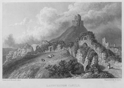 Launceston kastély (metszet) alkotó: William (after) Westall