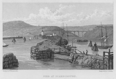 Pier at Scarborough (engraving) alkotó: William (after) Westall