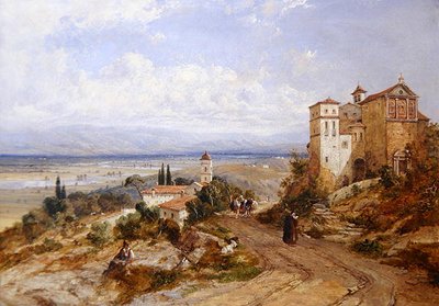 Két kolostor az olaszországi Nemiben alkotó: William (attr. to) Oliver