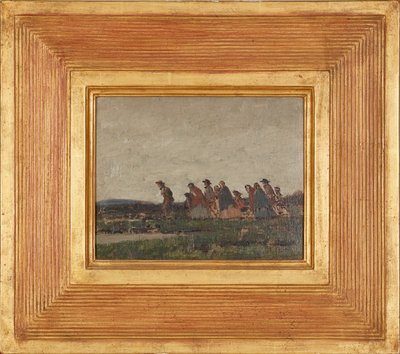 Tájon keresztező figurák (olaj, vászon) alkotó: William (circle of) Nicholson