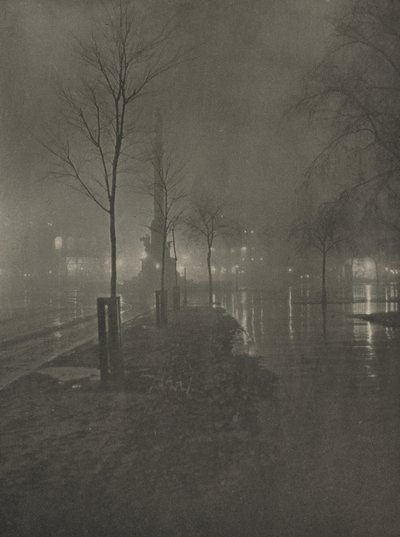 Wet Night, Columbus Circle, New York alkotó: William A. Fraser