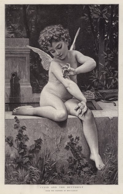 Ámor és a pillangó (litho) alkotó: William-Adolphe (after) Bouguereau