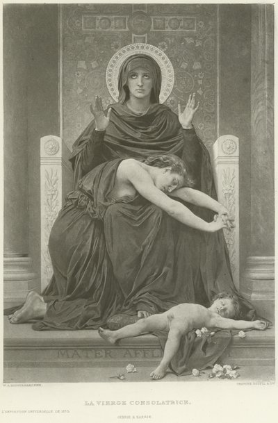 A Vigasztaló Szűz (metszet) alkotó: William Adolphe Bouguereau
