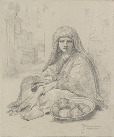 Észak-afrikai lány gránátalmát árul, 19. század vége alkotó: William Adolphe Bouguereau
