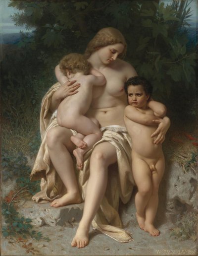 Az első veszekedés Káin és Ábel, 1861 alkotó: William-Adolphe Bouguereau