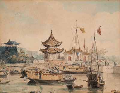Kínai jelenet (Templom és Shinsan) alkotó: William Alexander