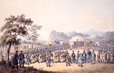 A kínai császár fogadja Lord Macartney nagykövetségét alkotó: William Alexander