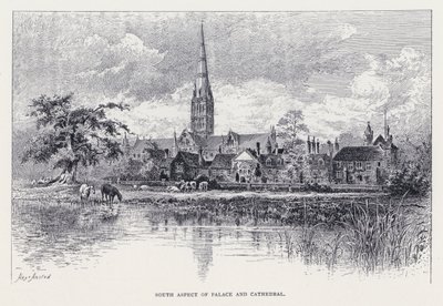 A palota és a katedrális déli oldala (metszet) alkotó: William Alexander Ansted