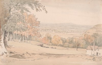 Kilátás a Stokenchurch Hillről, Buckinghamshire alkotó: William Alfred Delamotte