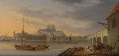 Kilátás a Westminster hídra és az apátságra a déli oldalról alkotó: William Anderson