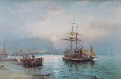 Scarborough kikötője alkotó: William Anslow Thornley